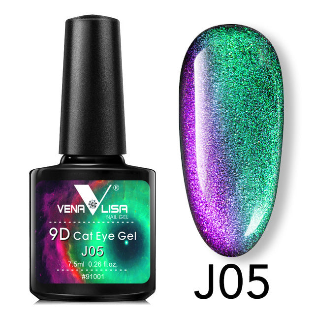 Venalisa 9D Gel Varnish Cat Eye Magic Chameleon Gel Varnish Nail Manicure Galaxy Starry Magnetic Multicolor 5ml Nail Gel Polish - Harmonifa