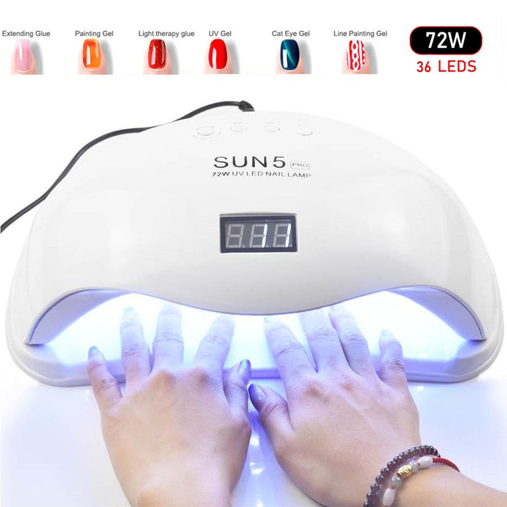 72W UVLED Dual Light Solar Nail Lamp - Harmonifa