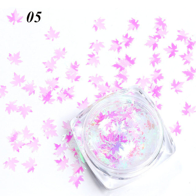 Gradient Maple Leaf Nail Sequins - Harmonifa