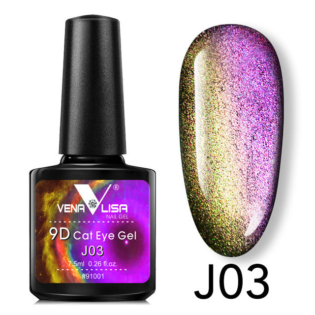 Venalisa 9D Gel Varnish Cat Eye Magic Chameleon Gel Varnish Nail Manicure Galaxy Starry Magnetic Multicolor 5ml Nail Gel Polish - Harmonifa