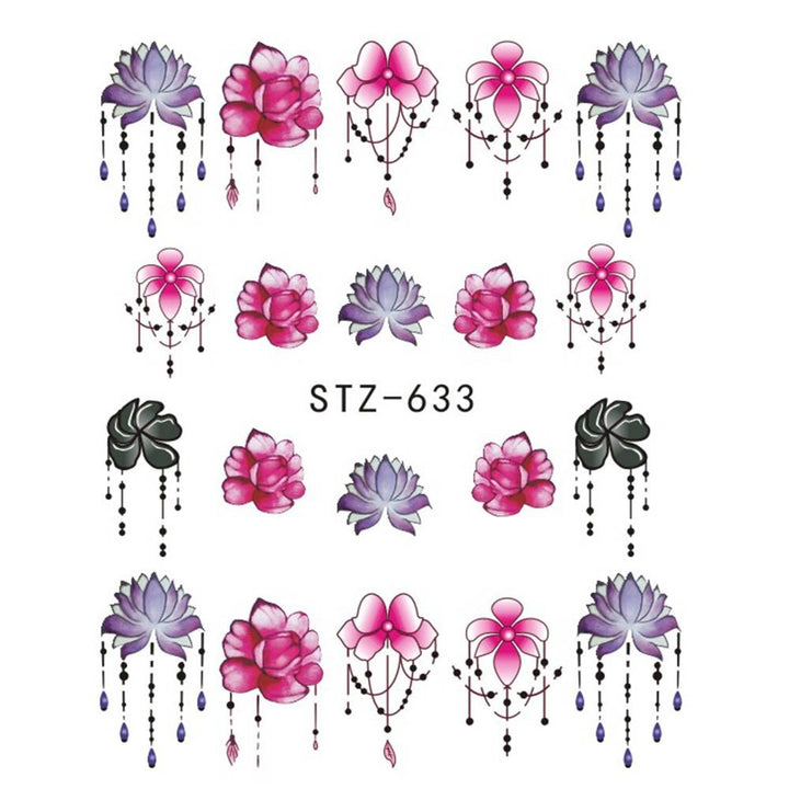 1pcs Nail Sticker Butterfly Flower Water Transfer Decal Sliders for Nail Art Decoration Tattoo Manicure Wraps Tools Tip JISTZ508 - Harmonifa