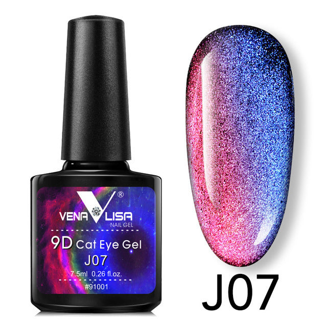 Venalisa 9D Gel Varnish Cat Eye Magic Chameleon Gel Varnish Nail Manicure Galaxy Starry Magnetic Multicolor 5ml Nail Gel Polish - Harmonifa