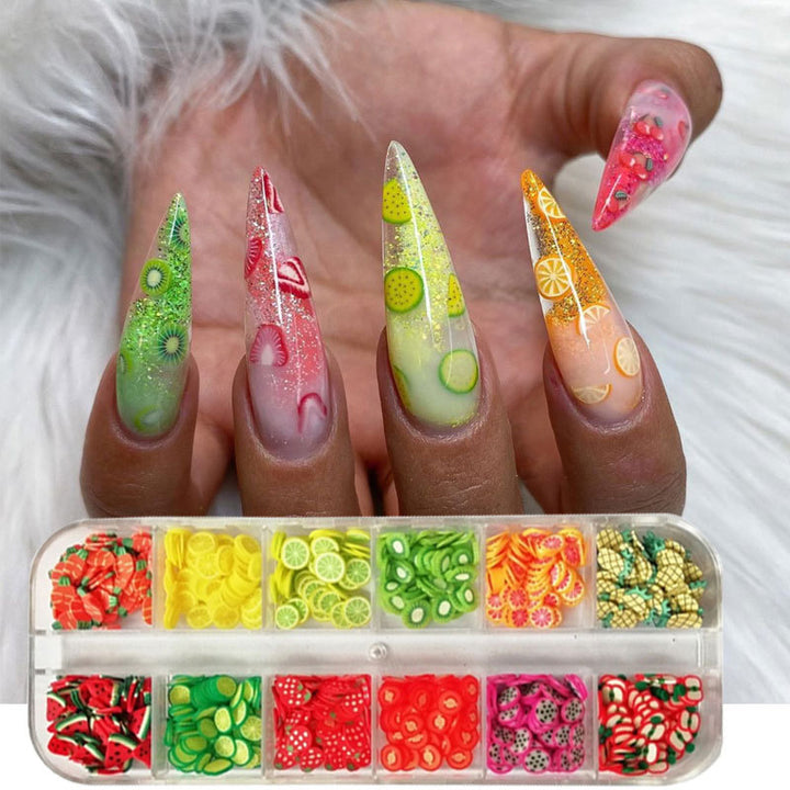 Manicure Ornament Handmade DIY Crystal Mud Clay Flower Fruit Slice - Harmonifa