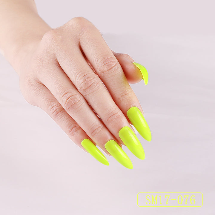 Long Pointed False Nails Solid Color Nails Salon Nails Almond Nail Patches Finger Nails - Harmonifa