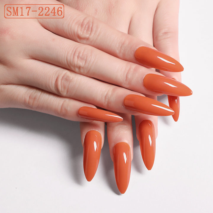 Long Pointed False Nails Solid Color Nails Salon Nails Almond Nail Patches Finger Nails - Harmonifa