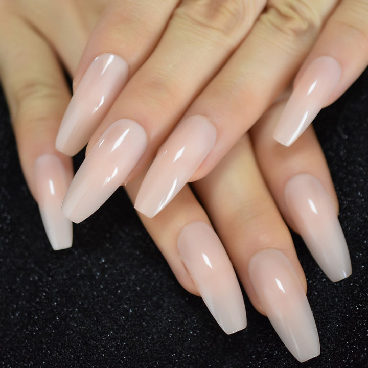 Nude Extra Long Fake Nails - Harmonifa