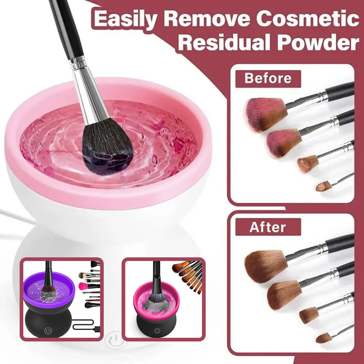 Electric Makeup Brush Cleaner Machine Portable Automatic USB Cosmetic Brush Cleaner Tools For All Size Beauty Makeup Brushes Set - Harmonifa