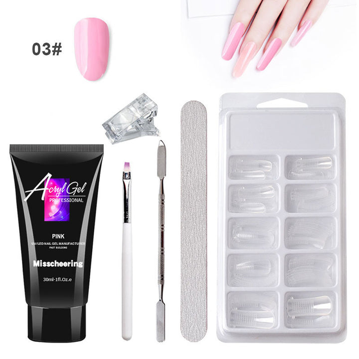 Painless Extension Gel Nail Art Without Paper Holder Quick Model Painless Crystal Gel Set - Harmonifa