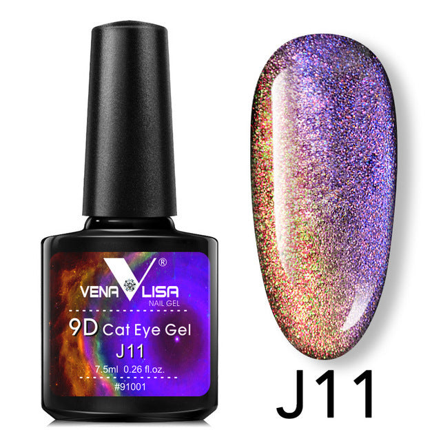 Venalisa 9D Gel Varnish Cat Eye Magic Chameleon Gel Varnish Nail Manicure Galaxy Starry Magnetic Multicolor 5ml Nail Gel Polish - Harmonifa