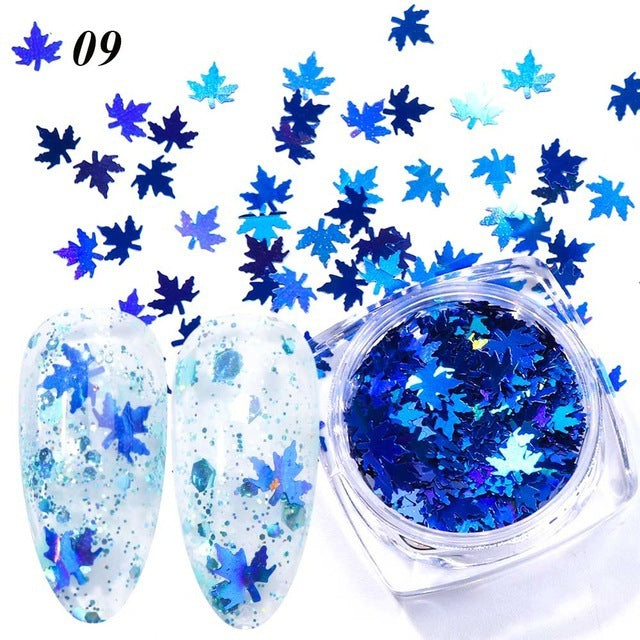 Gradient Maple Leaf Nail Sequins - Harmonifa