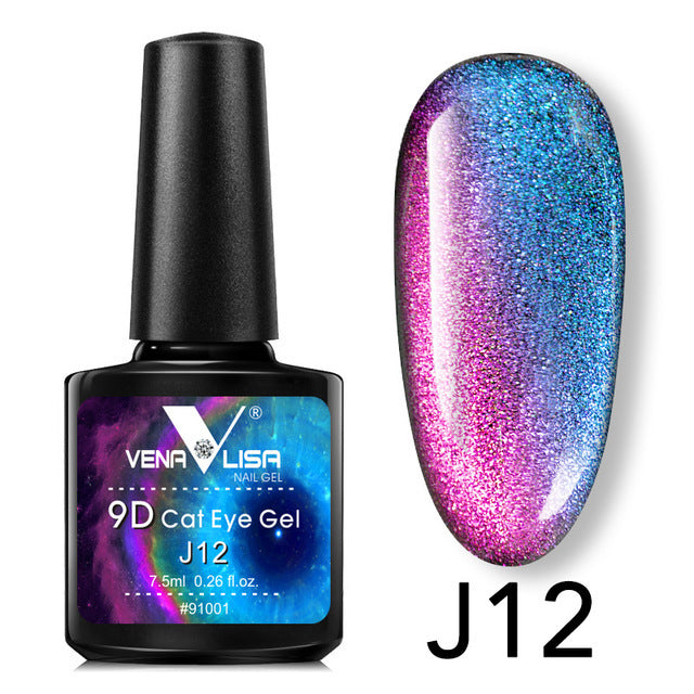 Venalisa 9D Gel Varnish Cat Eye Magic Chameleon Gel Varnish Nail Manicure Galaxy Starry Magnetic Multicolor 5ml Nail Gel Polish - Harmonifa