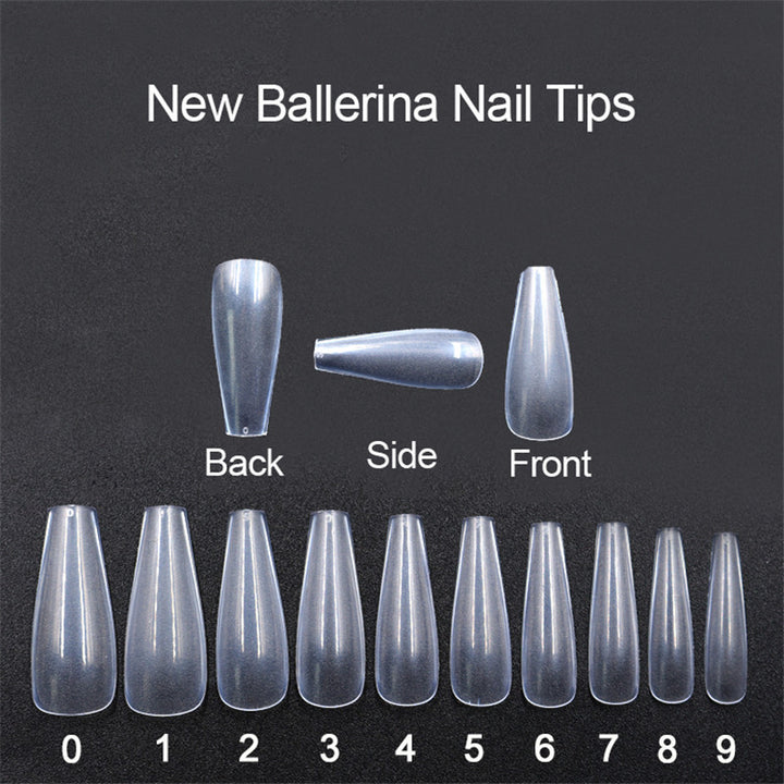 500 tablets of transparent natural color ballet fake nails - Harmonifa