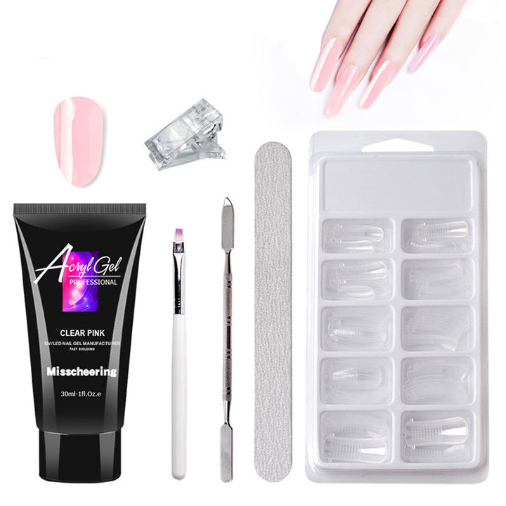 Painless Extension Gel Nail Art Without Paper Holder Quick Model Painless Crystal Gel Set - Harmonifa