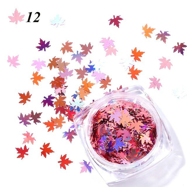 Gradient Maple Leaf Nail Sequins - Harmonifa