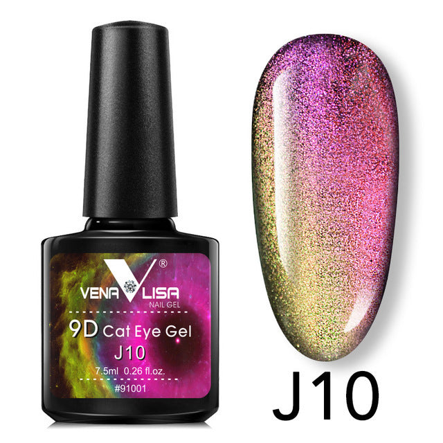 Venalisa 9D Gel Varnish Cat Eye Magic Chameleon Gel Varnish Nail Manicure Galaxy Starry Magnetic Multicolor 5ml Nail Gel Polish - Harmonifa