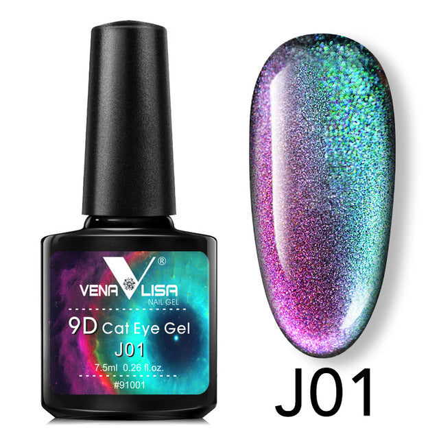 Venalisa 9D Gel Varnish Cat Eye Magic Chameleon Gel Varnish Nail Manicure Galaxy Starry Magnetic Multicolor 5ml Nail Gel Polish - Harmonifa