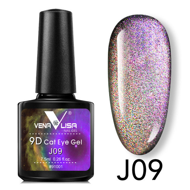 Venalisa 9D Gel Varnish Cat Eye Magic Chameleon Gel Varnish Nail Manicure Galaxy Starry Magnetic Multicolor 5ml Nail Gel Polish - Harmonifa