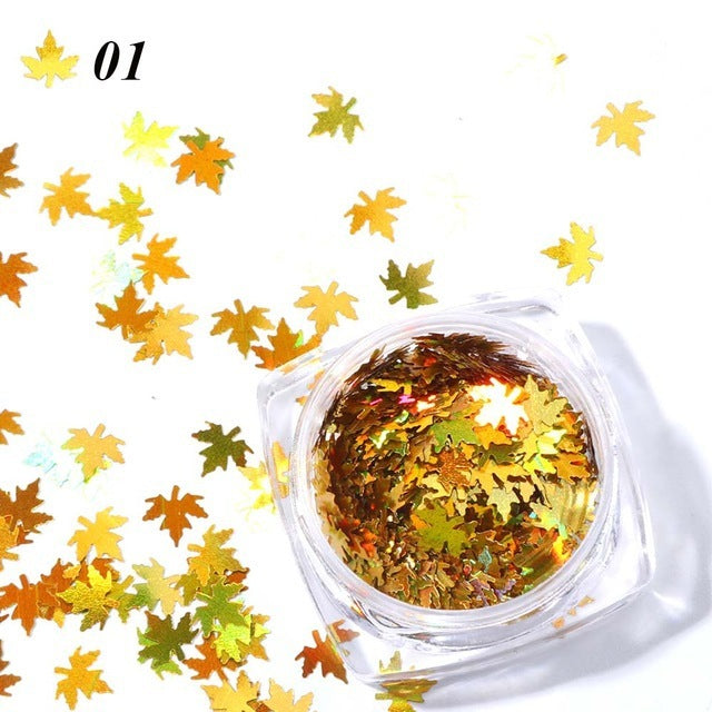 Gradient Maple Leaf Nail Sequins - Harmonifa