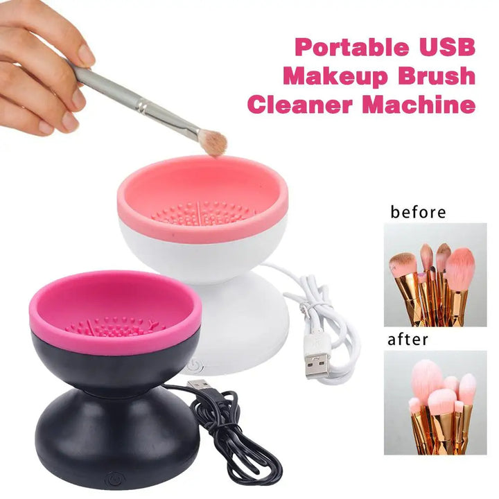 Electric Makeup Brush Cleaner Machine Portable Automatic USB Cosmetic Brush Cleaner Tools For All Size Beauty Makeup Brushes Set - Harmonifa