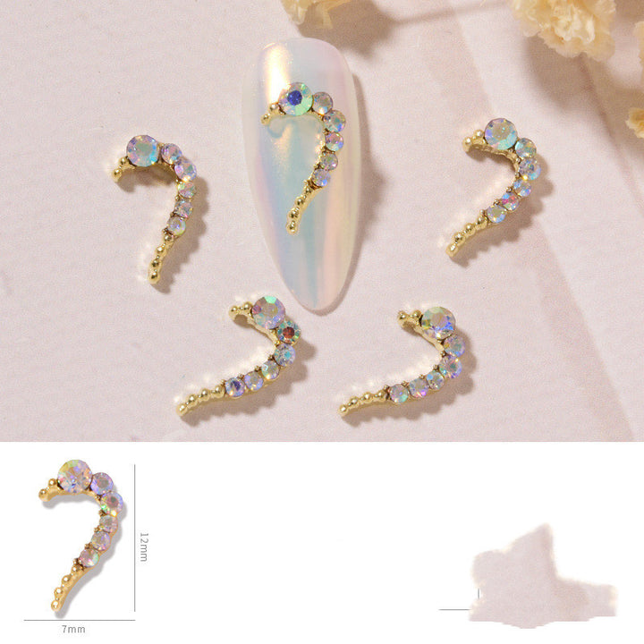 Nail Art DIY Love Heart Alloy Jewelry Nail Piece Nail Decoration Rhinestone - Harmonifa