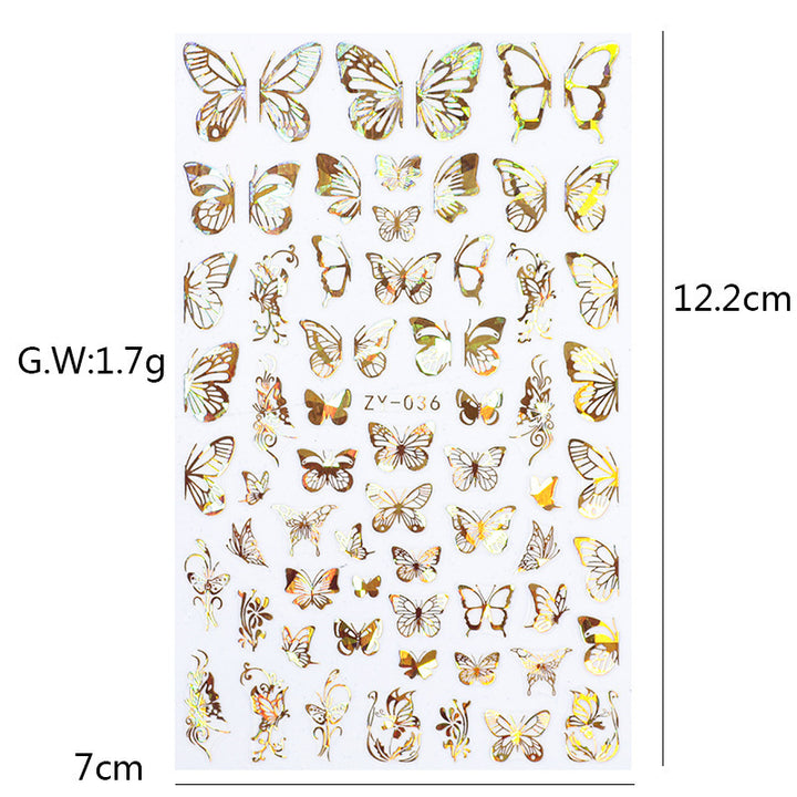 Butterfly Nail Sticker Simulation Bronzing Laser - Harmonifa