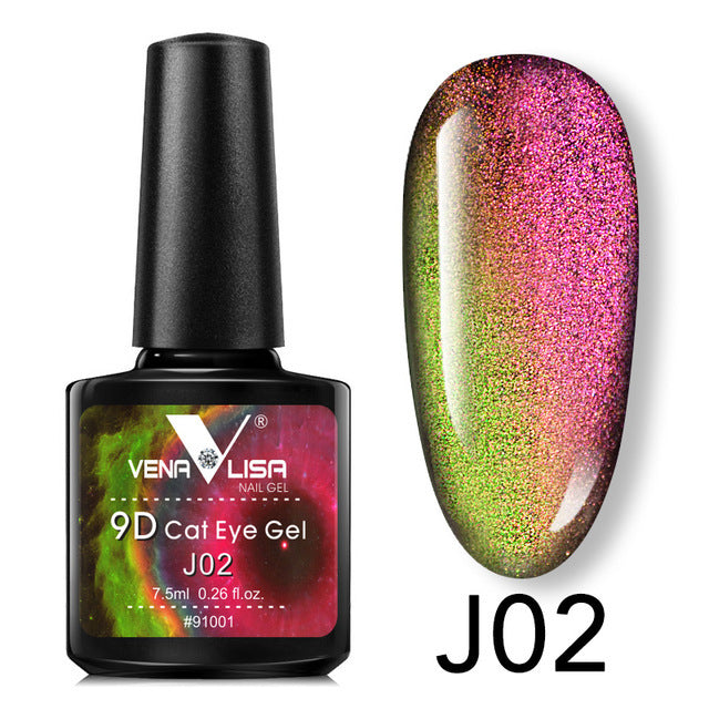 Venalisa 9D Gel Varnish Cat Eye Magic Chameleon Gel Varnish Nail Manicure Galaxy Starry Magnetic Multicolor 5ml Nail Gel Polish - Harmonifa