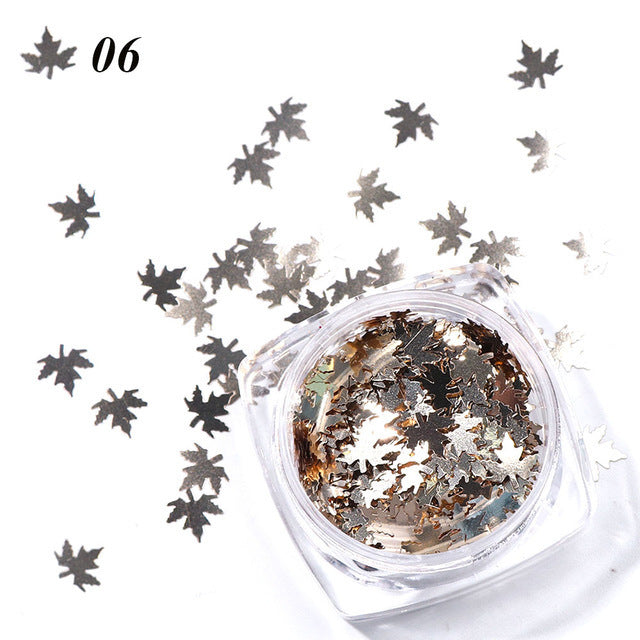 Gradient Maple Leaf Nail Sequins - Harmonifa