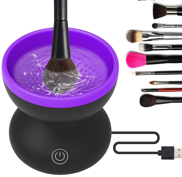 Electric Makeup Brush Cleaner Machine Portable Automatic USB Cosmetic Brush Cleaner Tools For All Size Beauty Makeup Brushes Set - Harmonifa